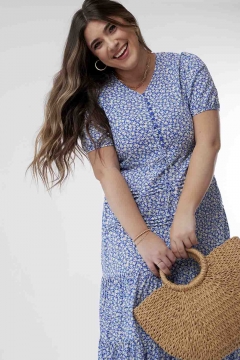 V Neck Drawstring Dress